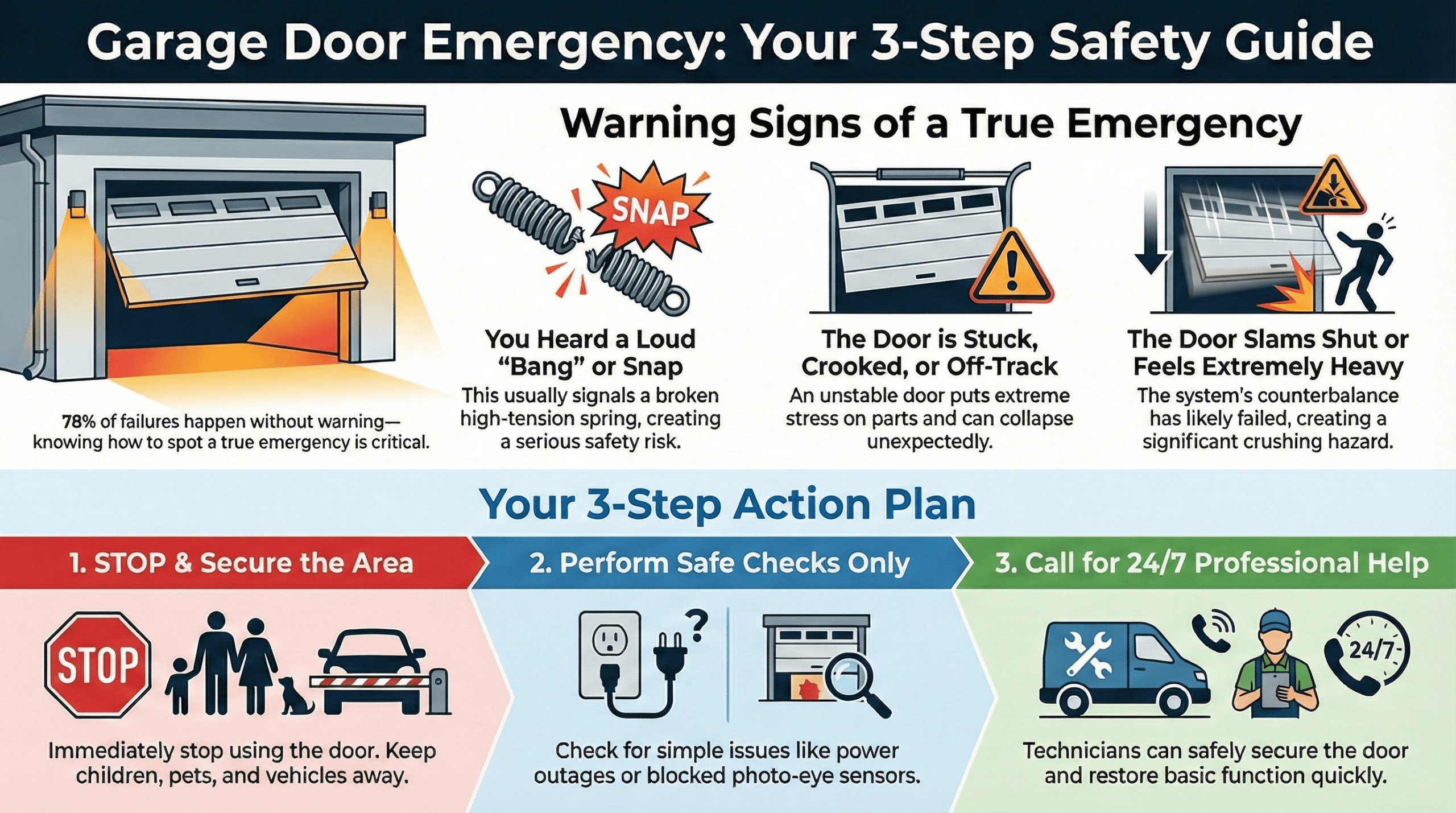 Emergency garage door service